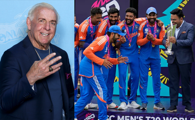 WWE legend Ric Flair 'delighted' as Rohit Sharma imitates his strut to lift T20 WC trophy