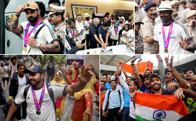 They're home: India's T20 world champs arrive in Delhi; fans brave rain to welcome players