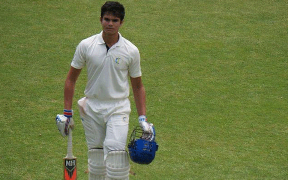 Arjun Tendulkar Out For A Duck In Debut Match