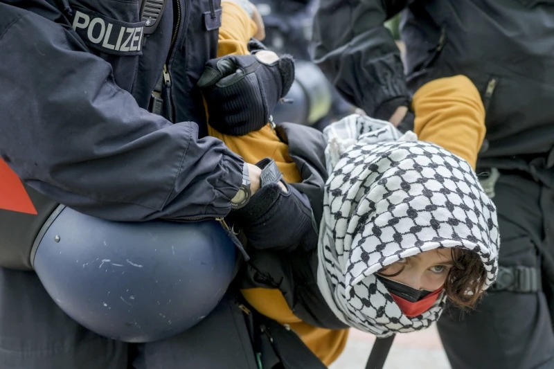 Police break up a pro-Palestinian student protest in Berlin as demonstrations spread across Europe