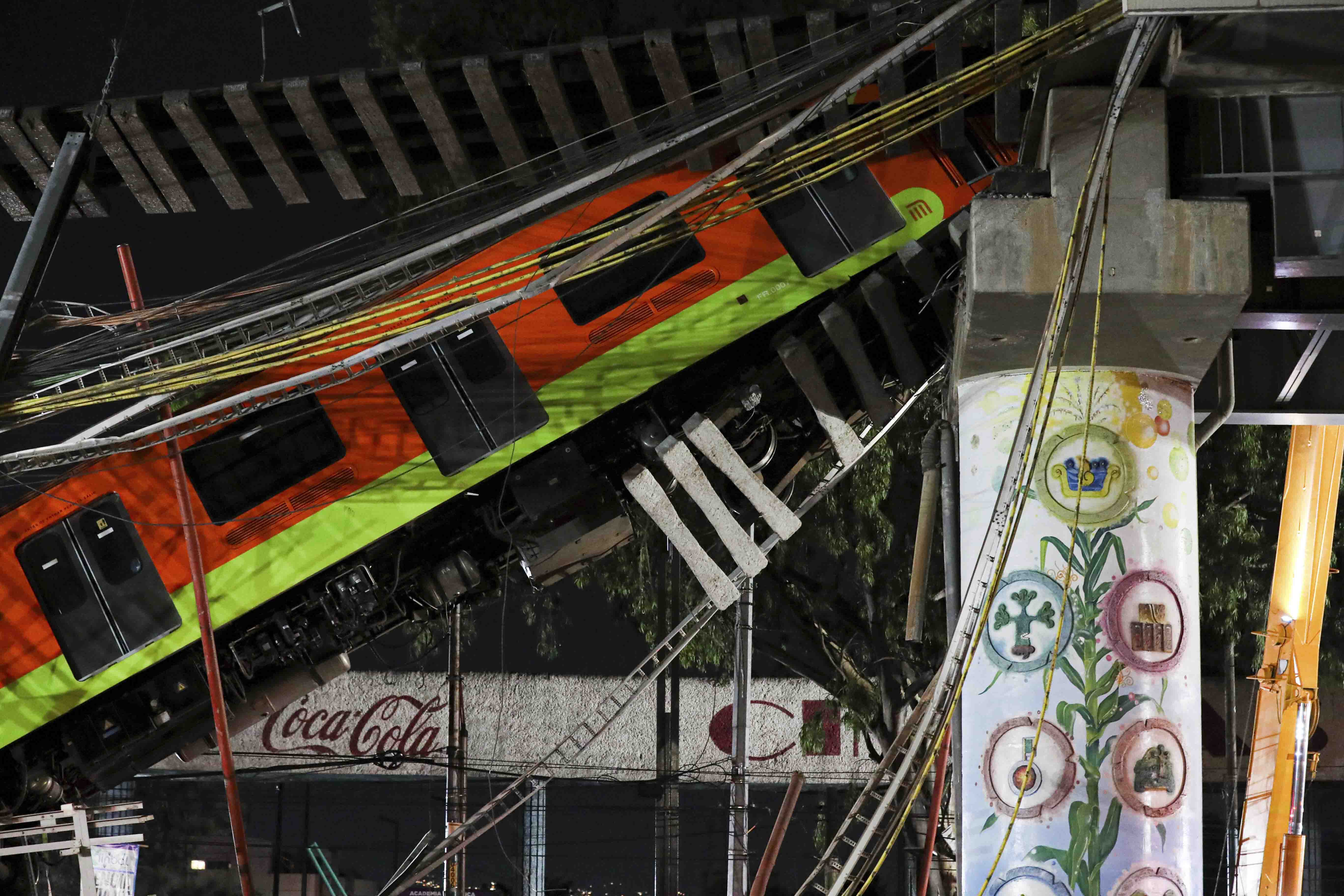 Mexico City metro overpass collapses onto road; 20 dead