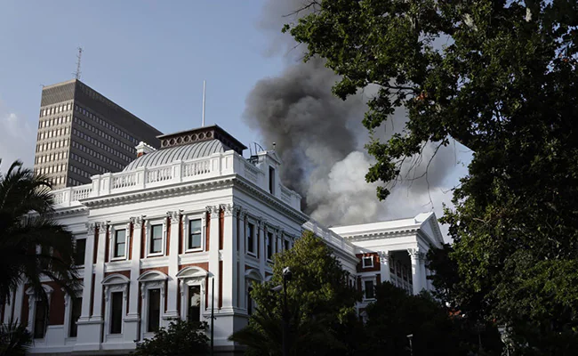 Fire breaks out at South African Parliament in Cape Town