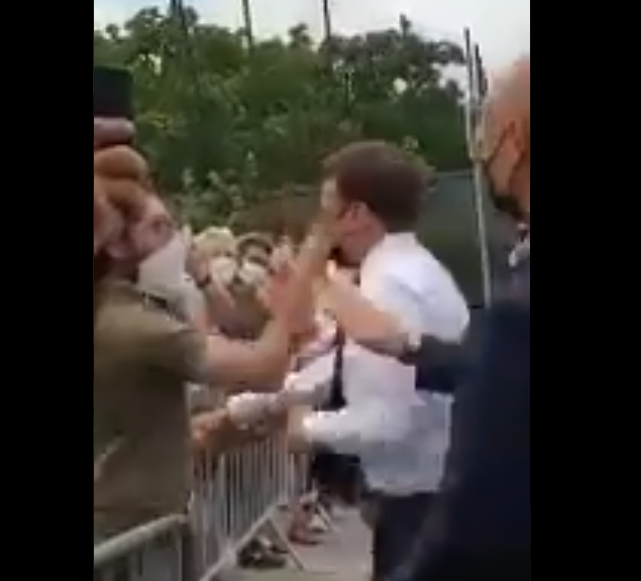 French President Emmanuel Macron is slapped during visit to small town; video goes viral