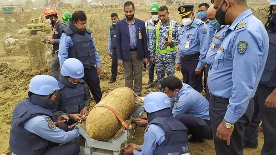 250-kg live bomb from 1971 war found buried near Dhaka airport