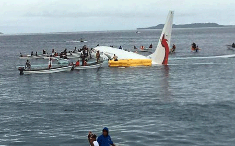 Plane crashes into Pacific lagoon; passengers swim for their lives