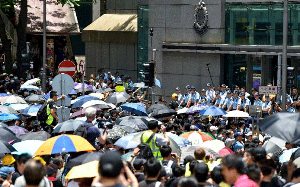 Thousands converge on Hong Kong parliament in fresh anti-government demo