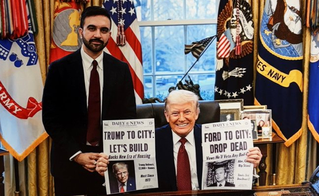 Mamdani pitches Trump on housing with mock newspaper in latest White House visit