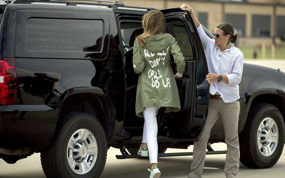 Melania Trump wears 'I really don't care' coat on migrant visit