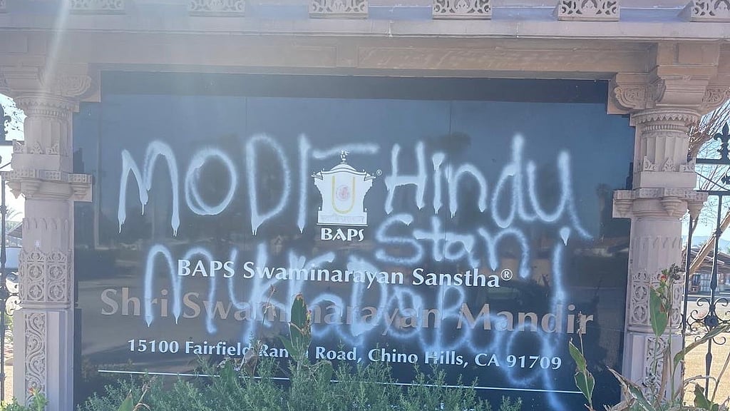 Hindu temple vandalised in US with anti-India graffiti