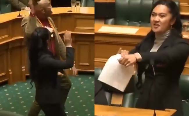 New Zealand MP performs traditional dance in Parliament, rips up copy of contentious bill