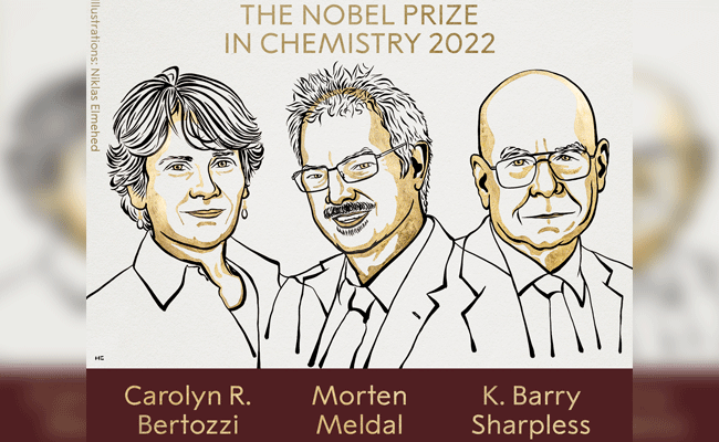 Nobel Prize in Chemistry jointly awarded to Carolyn R Bertozzi, Morten Meldal and K. Barry Sharpless