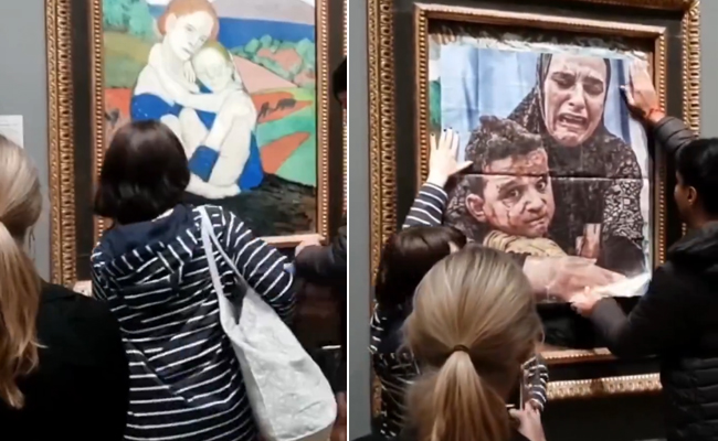 Protestors replace Picasso's ‘Motherhood’ with image of ‘Palestinian mother’ at National Gallery