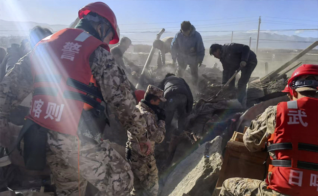 Tents arrive for survivors of earthquake in high-altitude, wintry Tibet that killed 126