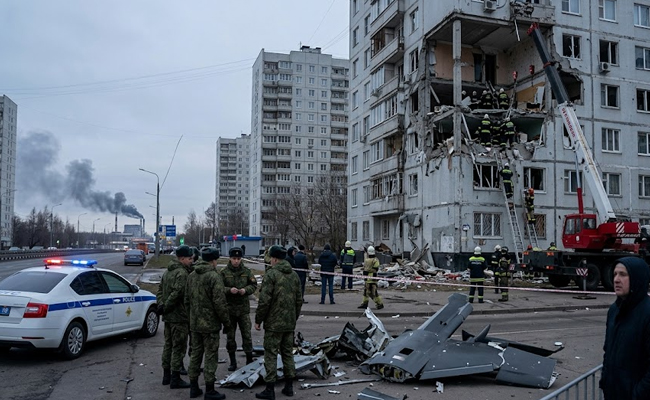 At least 4 people killed in one of largest Ukrainian drone strikes on Russia