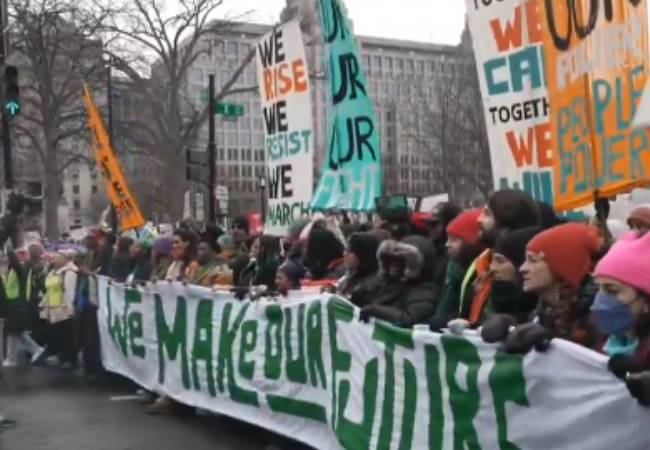 Thousands protest in Washington DC against Trump ahead of inauguration